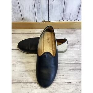 Charix Women’s Leather Slip-On Loafers Black & White US 10–10.5 Comfort Shoes